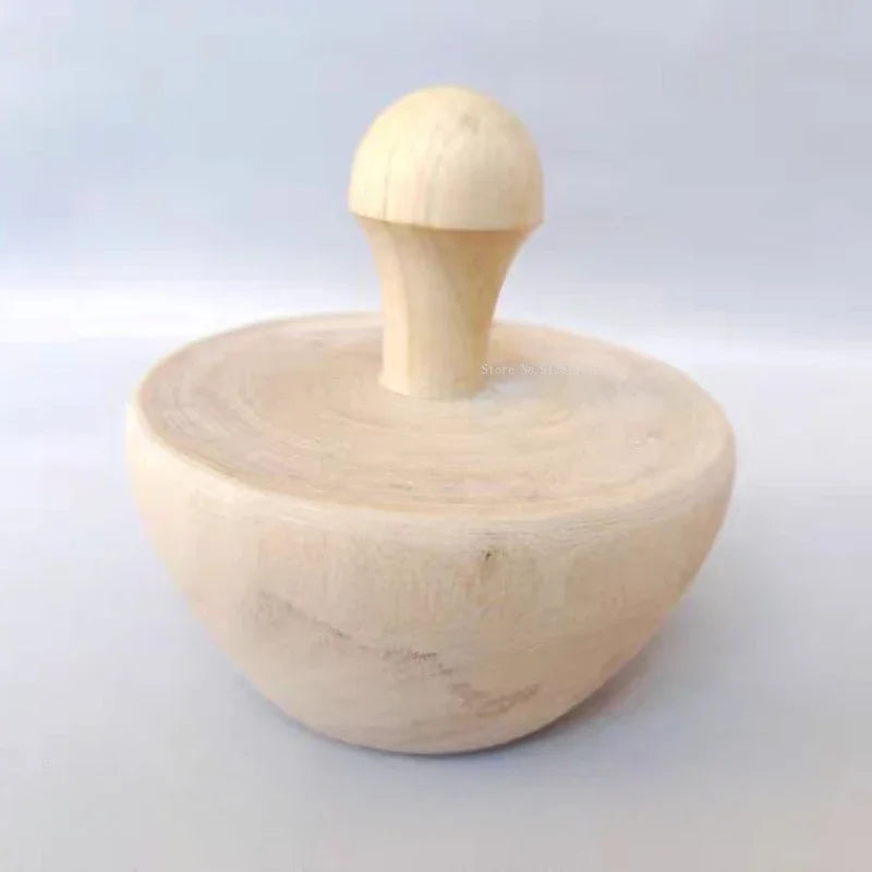 Pottery Purple Clay Teapot Round Mouth Egg-shaped Tool with Handle Wood Egg DIY Making Ceramic Teapot Round Mouth Auxiliary Tool