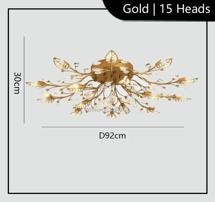 American retro crystal Ceiling lamp minimalist room bedroom dining room Nordic creative LED Ceiling lamp indoor lighting fixture