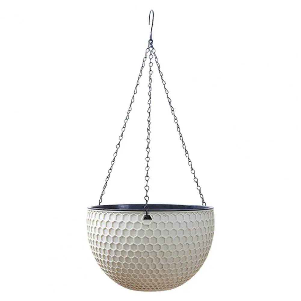 Beautiful Hanging Flower Pot 3 Sizes Waterproof Outdoor Resin Plant Hanger Hanging Flower Basket Self Water Absorption