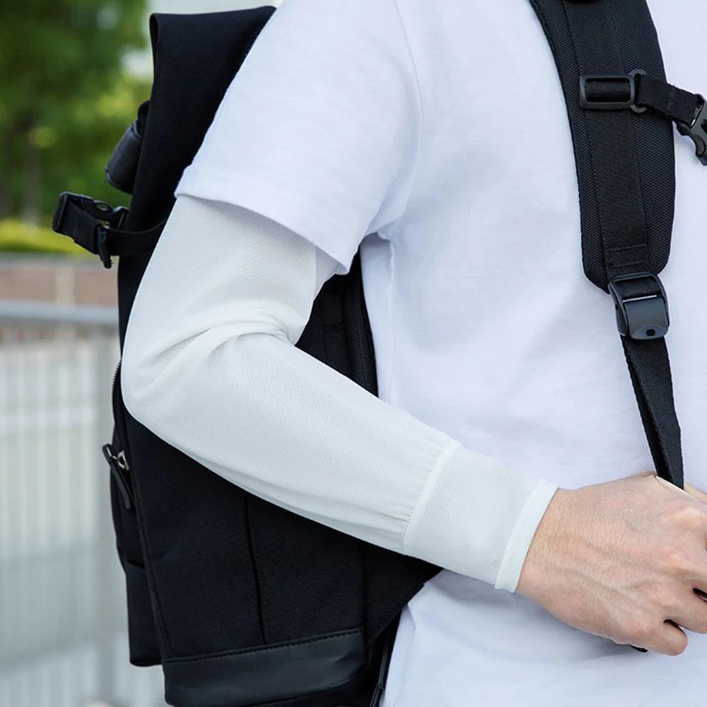 Durable UV Protection Sunscreen Ice Sleeves Loose Breathable Wear-resistant Outdoor Work Arm Warmers Men's Arm Sleeves Summer