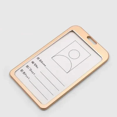 Aluminum Alloy Card Holder Retractable Badge Reel Lanyard Employee Staff Name ID Card Card Holder Business Supplies