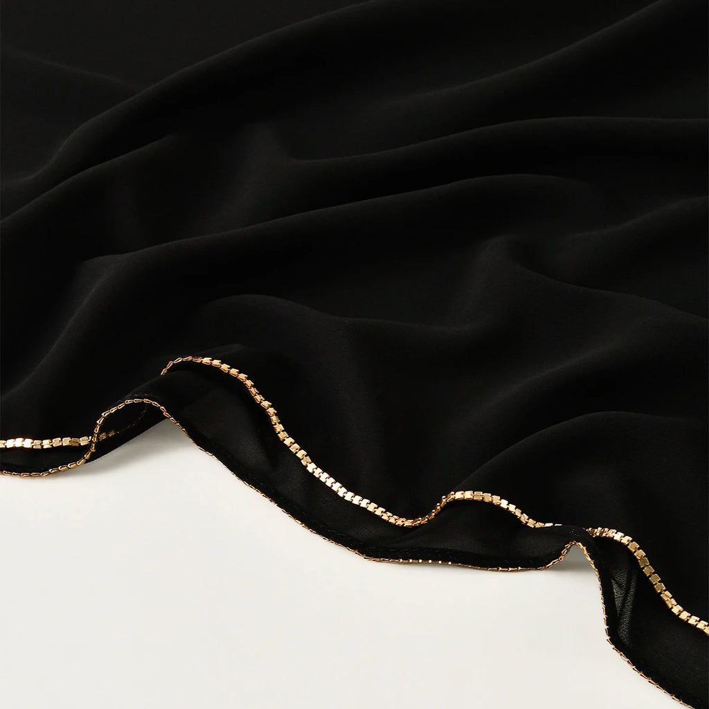 Rhinestone Chiffon Hijab Scarf For Women Stretch Shawl Plain Muslim Headband Fashion Solid Color Long Muffler