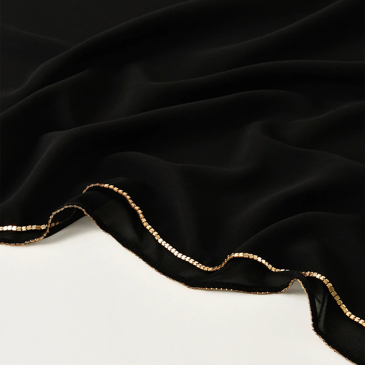 Rhinestone Chiffon Hijab Scarf For Women Stretch Shawl Plain Muslim Headband Fashion Solid Color Long Muffler