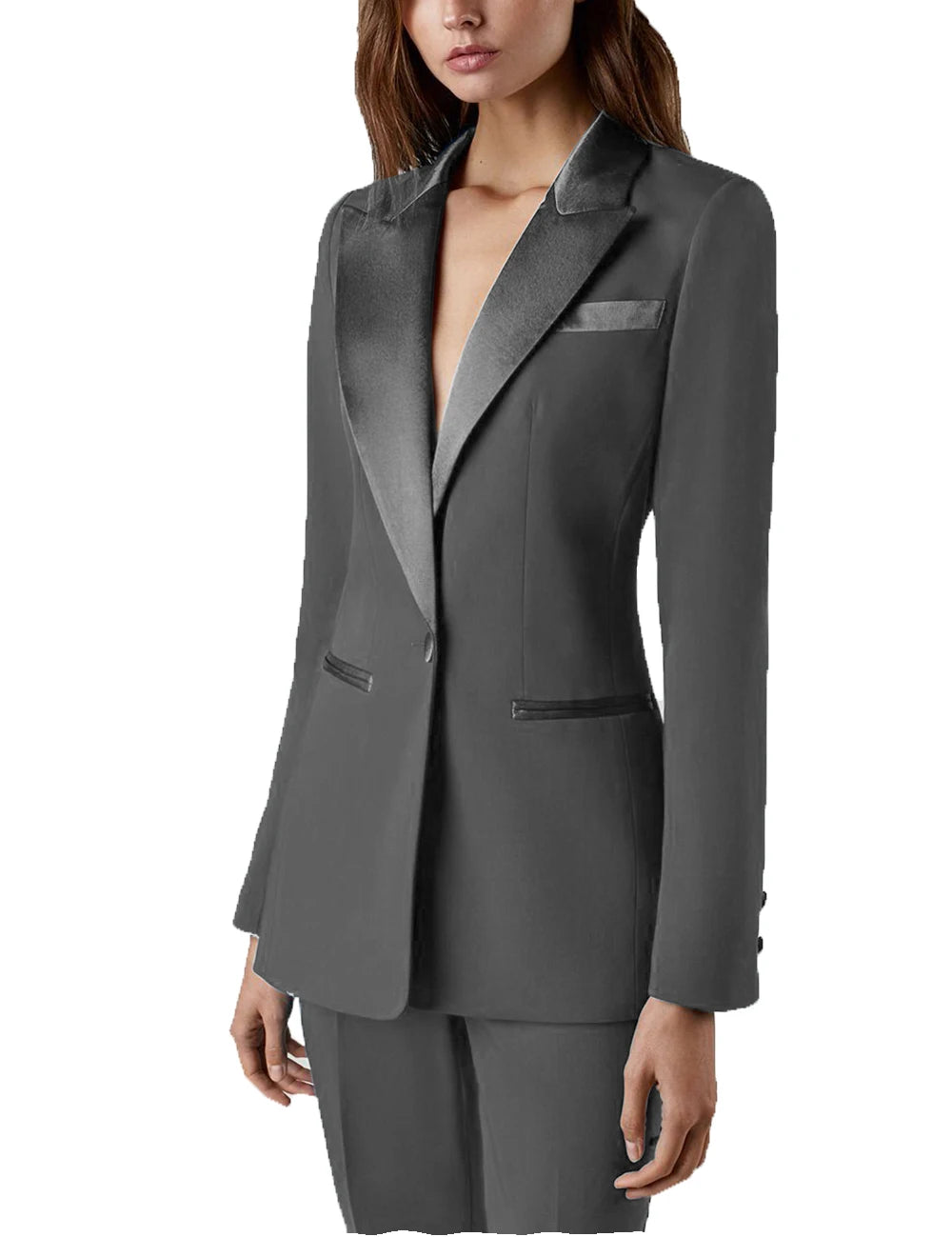 Elegant Women Blazer 2 Pieces Suits with Pants Wedding Tuxedos Party Office Work Slim Fit Business Suit (Jacket + Pants)
