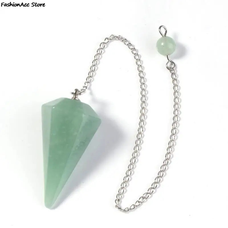 Healing Pendulum For Divination Pink Quartz Pendulums Biolocation Natural Gem Stone Chain Men Reiki Crystal Pendant