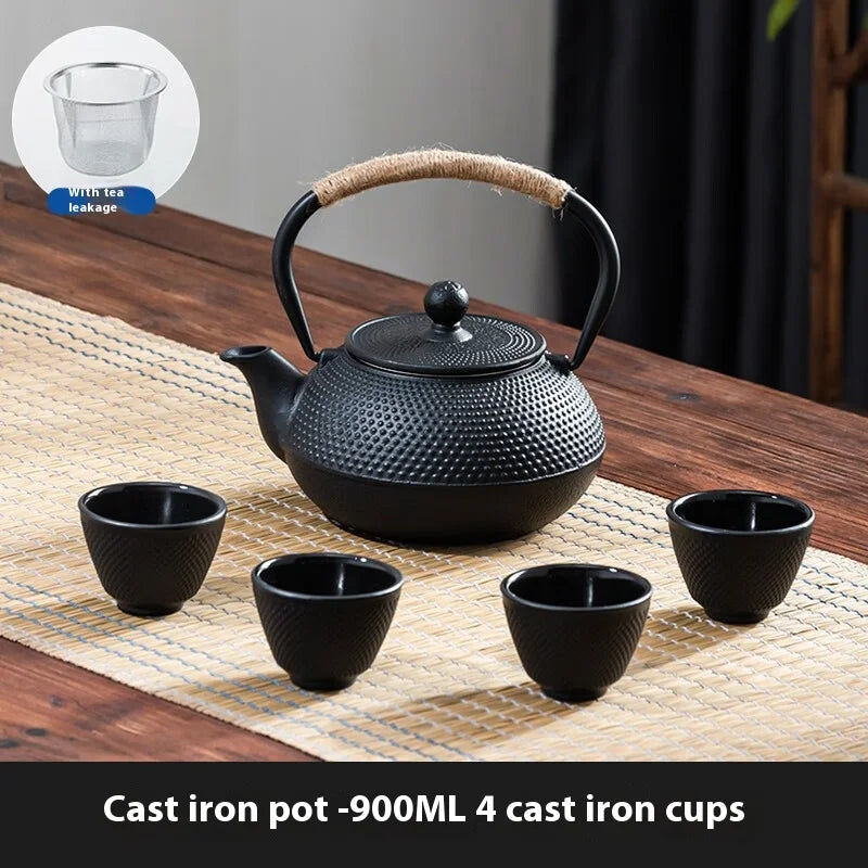 GIANXI Cast Iron Tea Pot Camping Party Around The Stove Boiling Tea Water Separation Teacup Accessories Pu 'er Tea Set