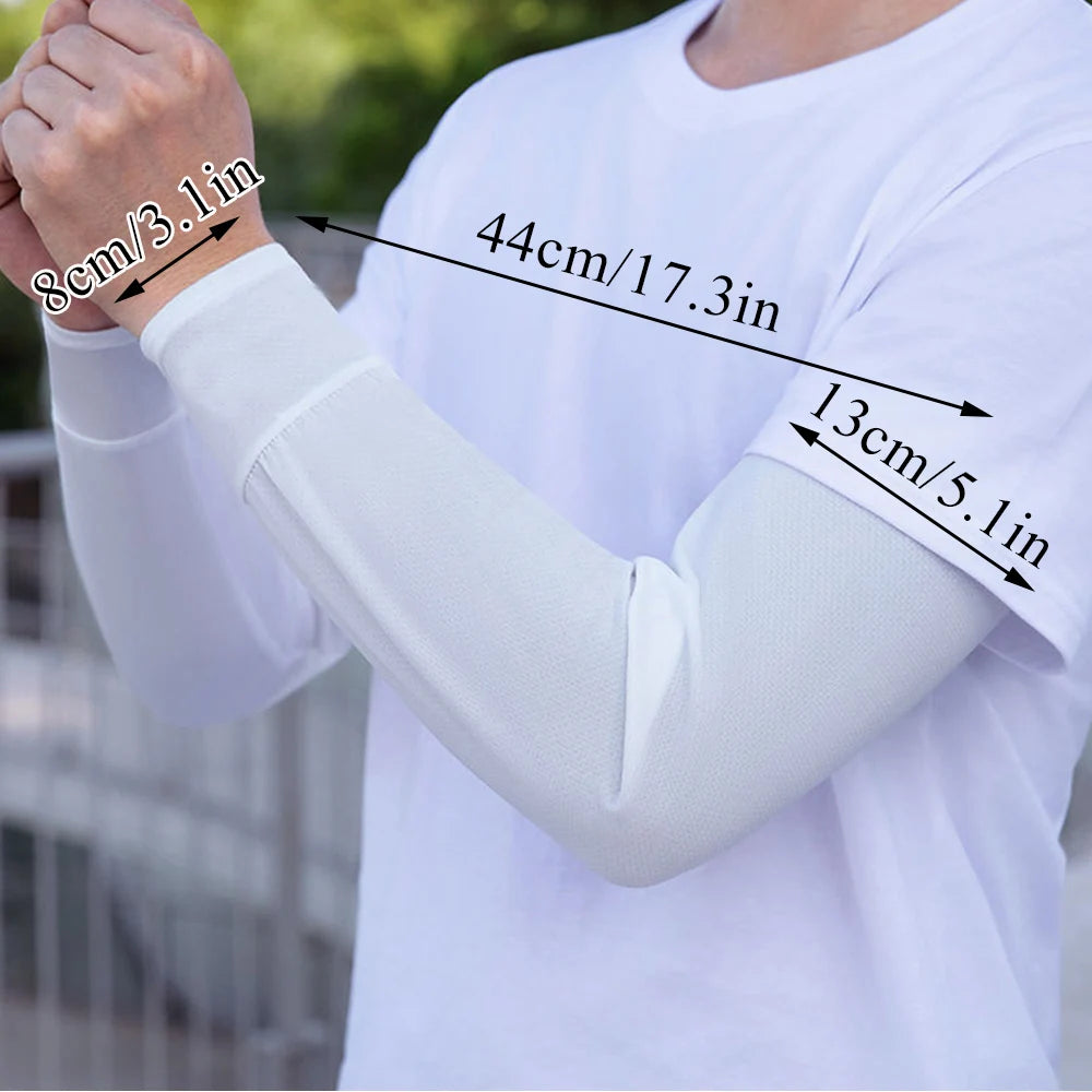 Durable UV Protection Sunscreen Ice Sleeves Loose Breathable Wear-resistant Outdoor Work Arm Warmers Men's Arm Sleeves Summer