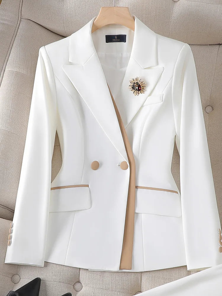 2025 New All Season Ladies Elegant Office Work Wear Blazers Pantsuits Pants Set Formal Styles Women Professional Trousers Sets