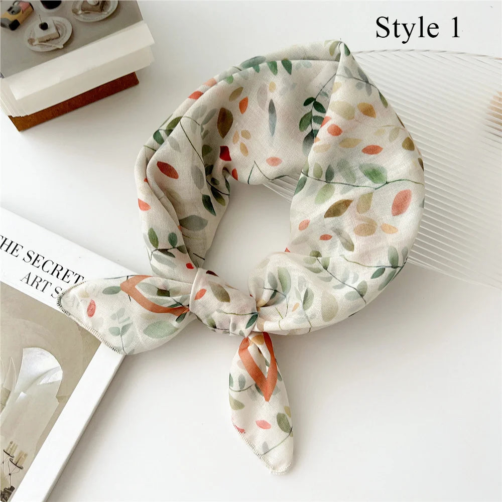 Fashion Cotton Linen Shawl Square Scarf for women sweet Cherry Print Hijabs Ladies Wraps summer sunscreen Bandanas Head scarf