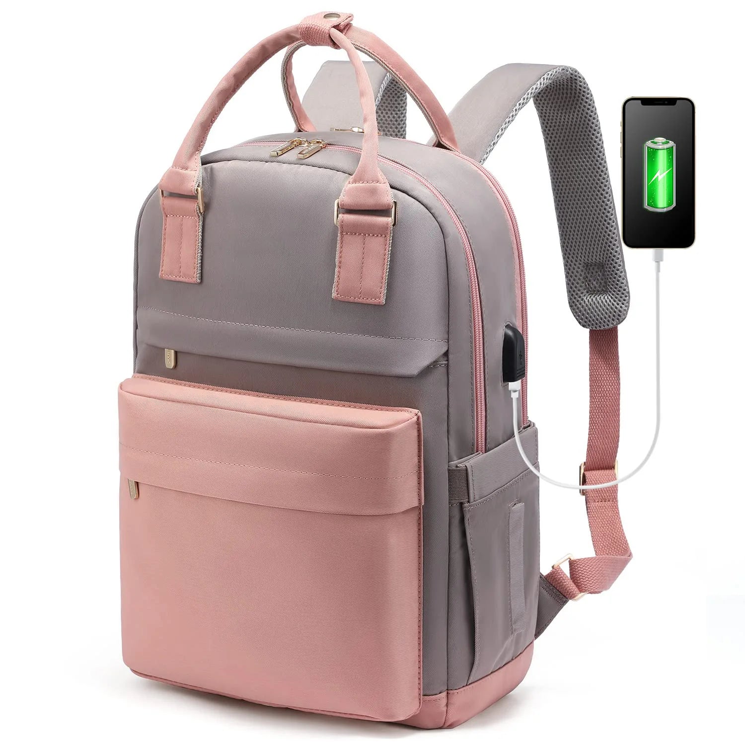 Laptop Backpack For Women 15.6 Inch With USB Port Waterproof Travel Bags Vintage Daypacks Bookbag For College School Work