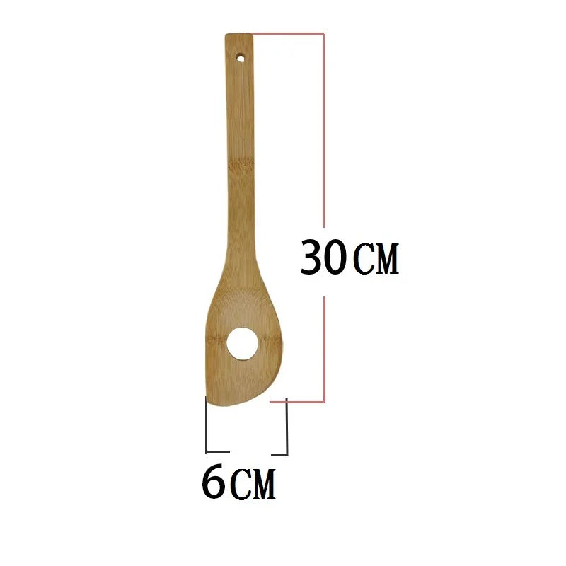 100Pcs/Lot Bamboo Spatula Non-Stick Pan Suit Special Bamboo Shovel Bamboo Spatula Soup Spoon Cooking Long Handle Kitchenware