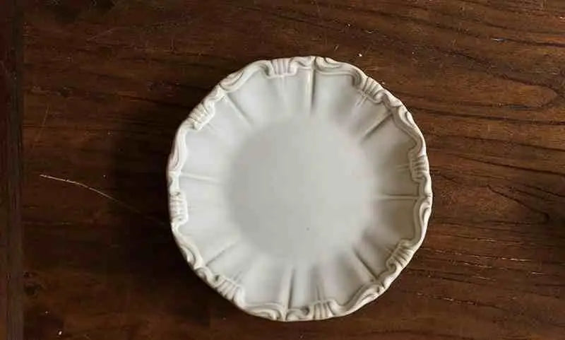 Vintage Ceramic Tableware Set Household Relief Pattern Breakfast Soup Bowl Restaurant High Quality Western Dessert Plates