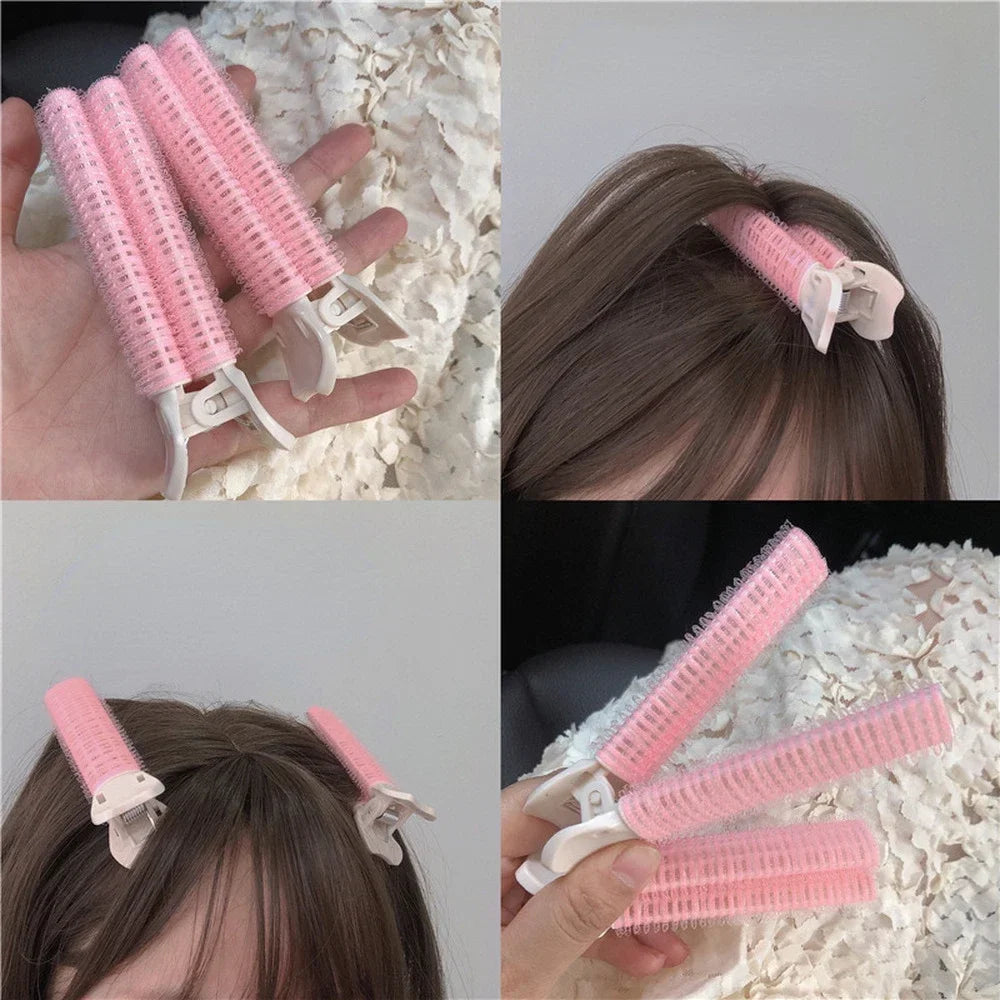 2pcs Fluffy Natural Hair Root Clip Women Girls Hair Styling Clip Lazy Curly Hair Roller Korean Pink Hair Clips Hair Accessories