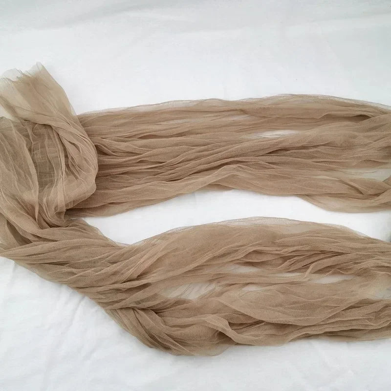 INS Wrinkled Tulle Cloth 1.2mx3m Ruffled Mesh Fabric Flower Shop Photo Background Cloth Wedding Decor Birthday Party Decorations