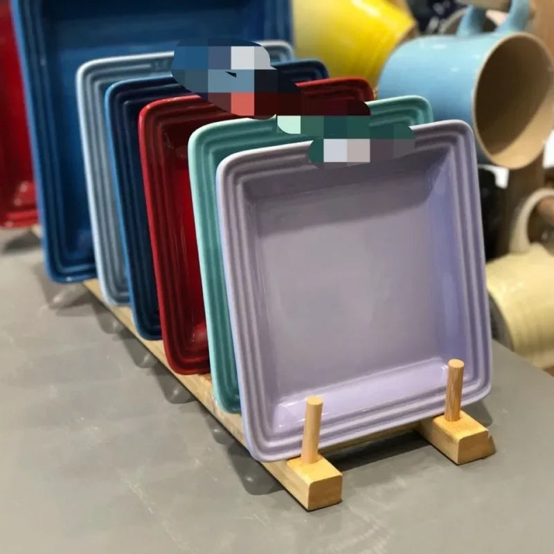 Square Plate French Cool Colorful Odd Shaped Plate Square Household Plates Steak Dish Trays Tableware
