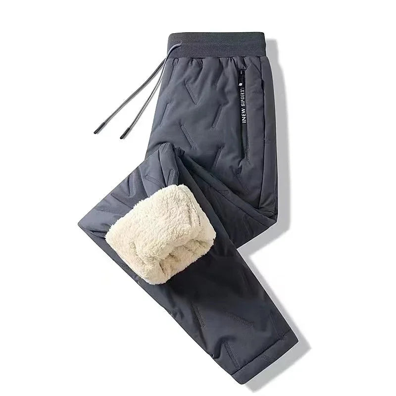 Lamb Feather Pants Men's Lined Fleece Pants Men's Cashmere Sports Pants Men's Autumn Winter Casual Jogging Pants Winter Warm
