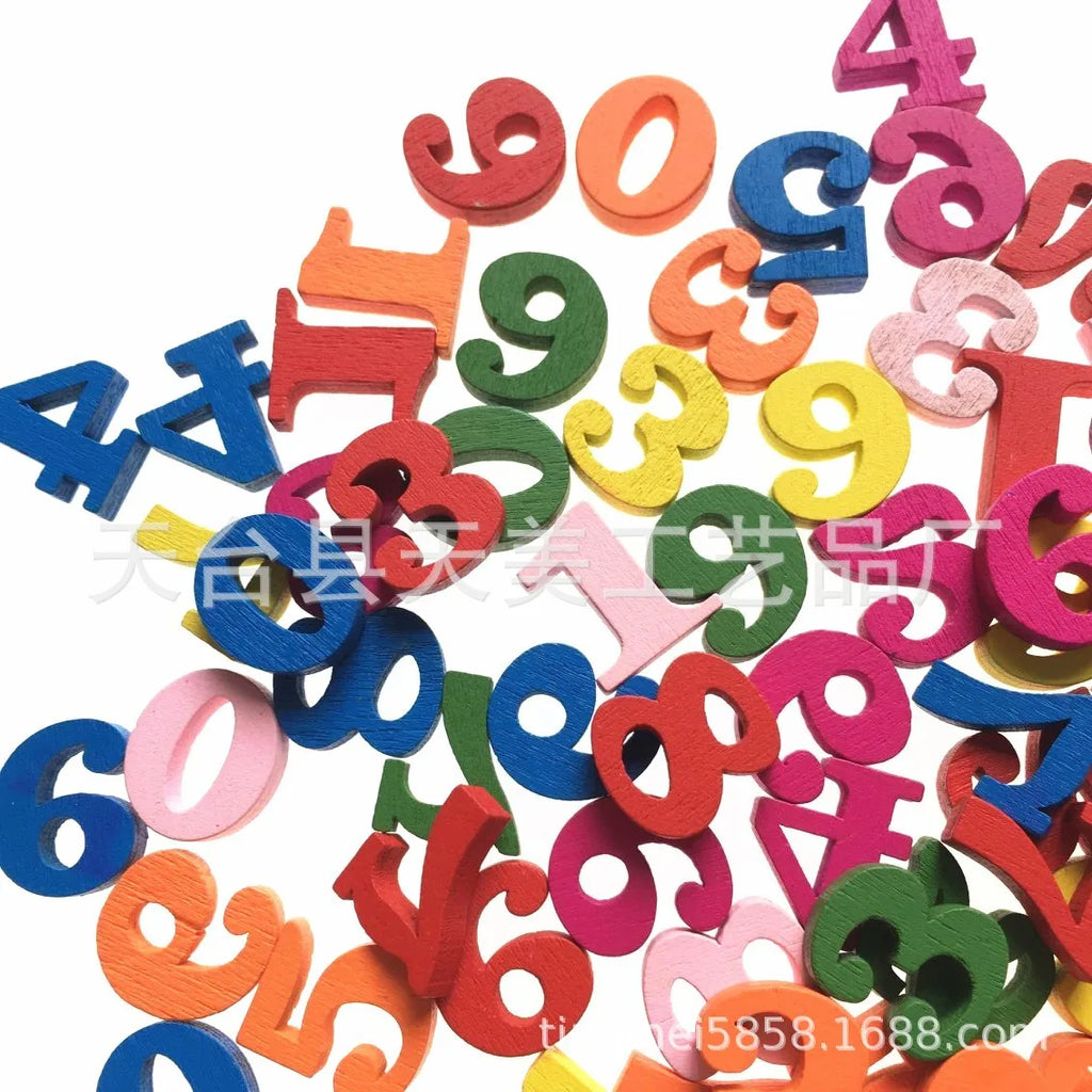 200pcs/Set Wooden Mixed A-Z Letter & Alphabet Natural Wooden Letter Number Decor Mini Wood Ornaments Scrapbooking DIY Art Crafts
