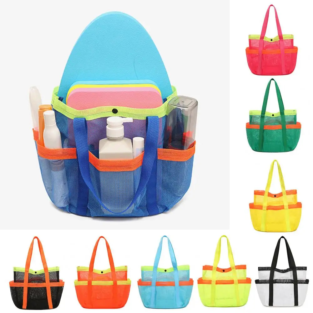 Beach Mesh Bag Portable Mesh Toiletry Bag Capacity Mesh Beach Bag Shower Caddy Organizer for Travel Gym Camping College Dorms