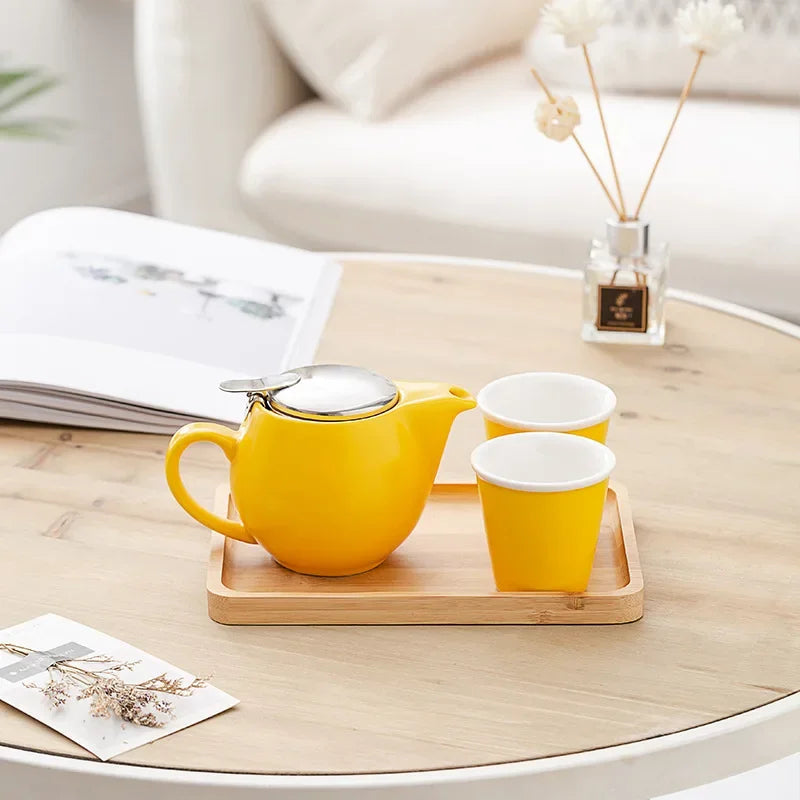 350ml Mini British Ceramic Pot with Filter Handbrewed Coffee Pot Appliance Set Large Portable Teapot Afternoon Christmas Gift