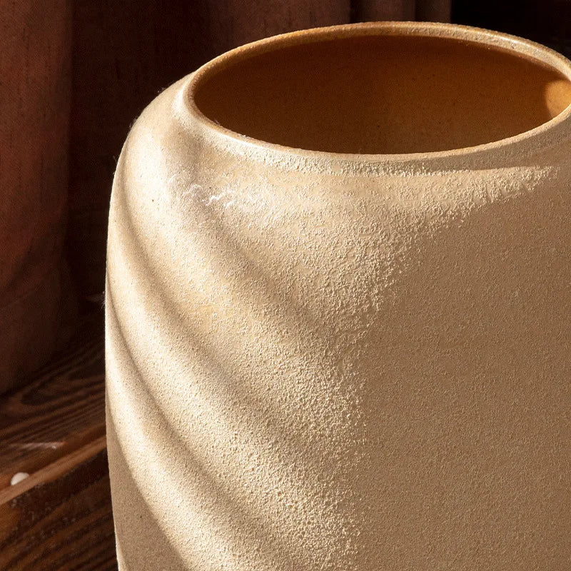 Floor Vase Jingdezhen Ceramic Large Vase Retro Nostalgic Handcrafted Rough Pottery Jar Living Room Vase Decoration