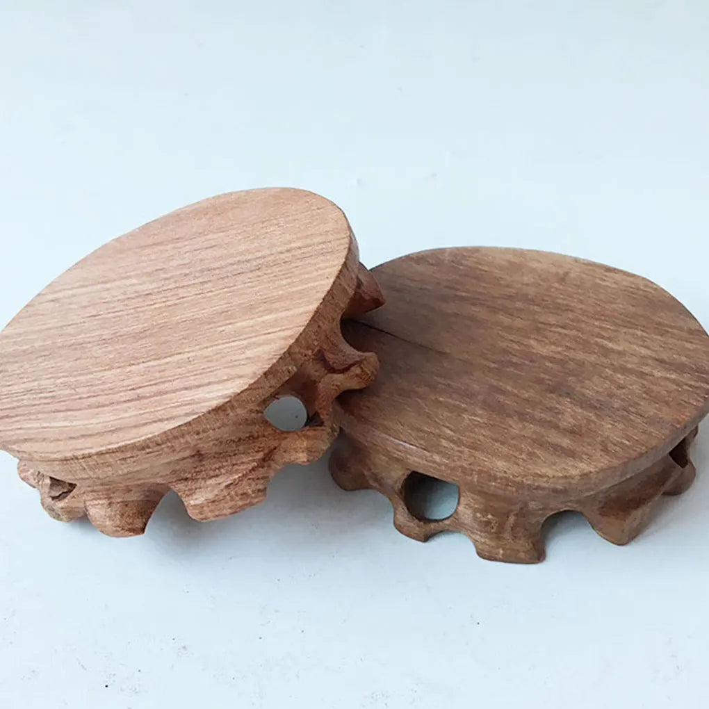 Wooden Base Round Stable Smooth Exquisite Figurines Stand Sturdy Fadeproof Pedestal Craft Home Teapot Room Stores