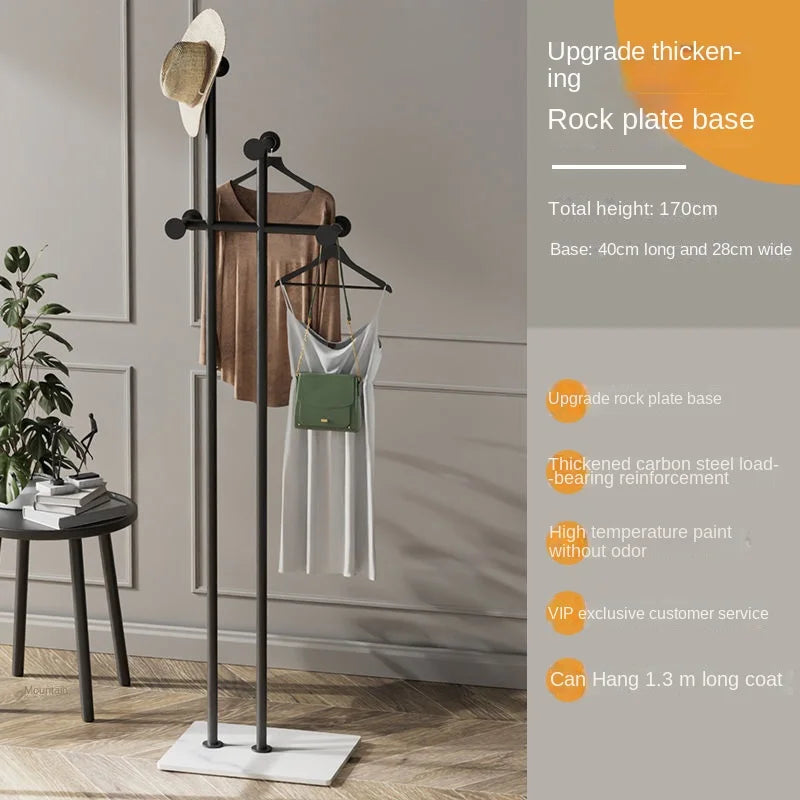 Home Room Furniture Household Clothes Storage Hanger Floor Standing Removable Metal Iron Art Coat Rack Bedroom Minimalist Rack