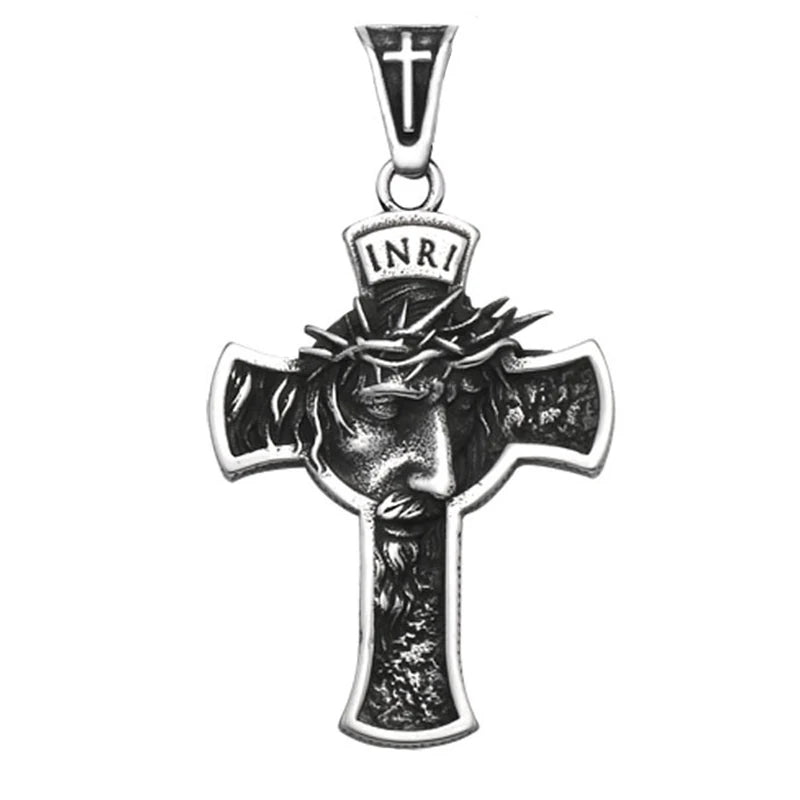 Stainless Steel Christian Jesus Cross Pendant Chain Trend Charm Crisscross Jesus Necklaces Men chains Jewelry Gift Dropshipping