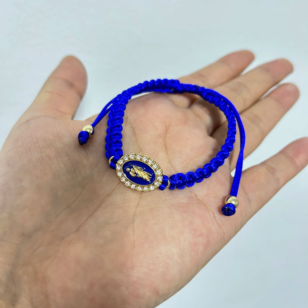 Mexican Religious San Judas Tadeo Jewelry Our Father Of Saint Jude Charm Handmade Rope Chain String Braided Bracelet for Women