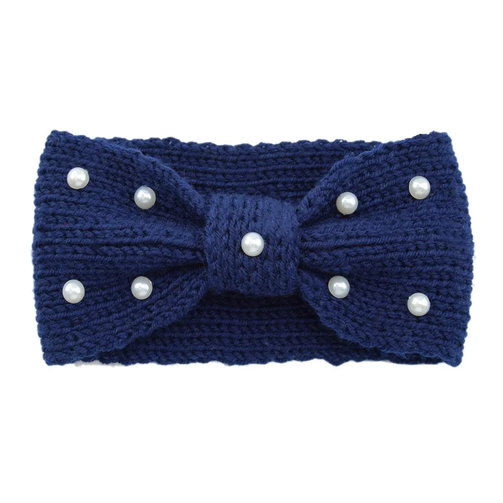 New Bowknot Pearl Headbands for Woman Solid Wash Face Hairband Elastic Sports Yoga Headwear Girls Hair Band Hair Accessories