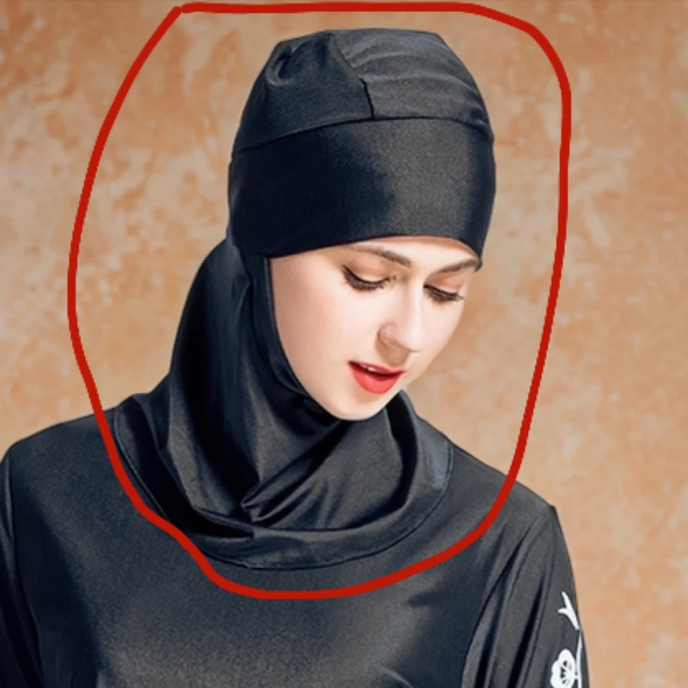 Muslim Women's Headscarf Hat Cap with Hood Middle East Style Swimwear Hui People Cultural Accessory for Ladies