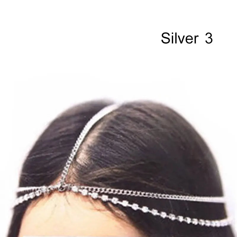 Boho Bridal Wedding Head Chain Bohemian Pendant Forehead Headband Chain Hairbands for Women Headpiece Hair Jewelry Accessories