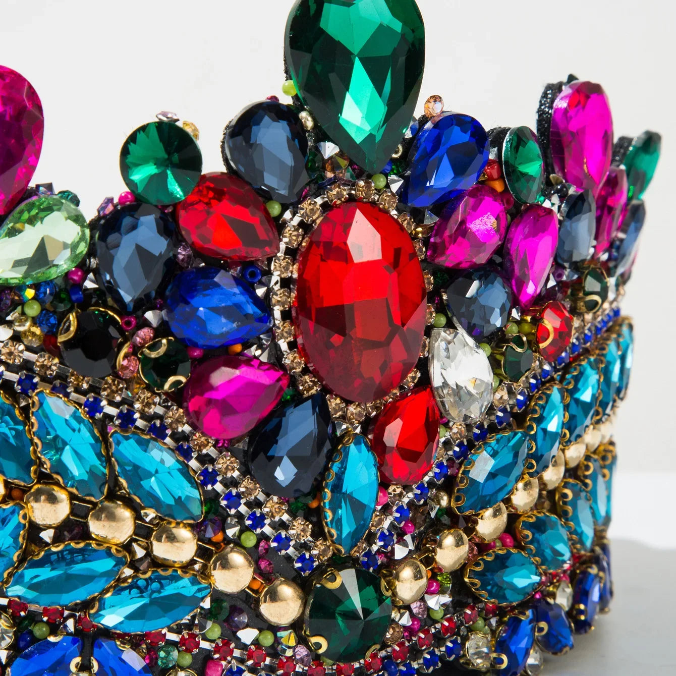 New Baroque Full Diamond Crown Headband Heavy Industry Diamond High-end Shiny Sweet Bridal Wedding Hair Accessories