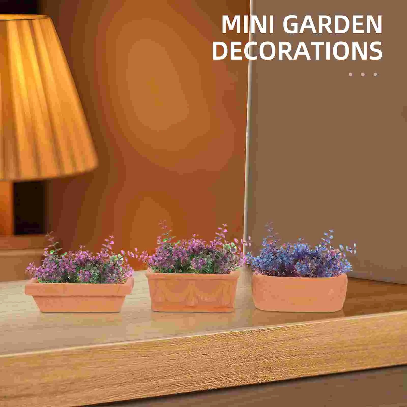 Clay Pots Mini Miniature Flower Bonsai Decorate DIY Garden Planters Brown Terracotta