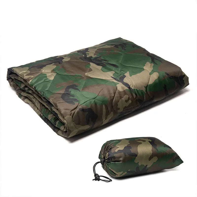 BDU Camo Quilted Pad Portable US Jungle Light Summer Cotton Single Bed Comforter Blanket Compressible Camping Rug Cover Washable