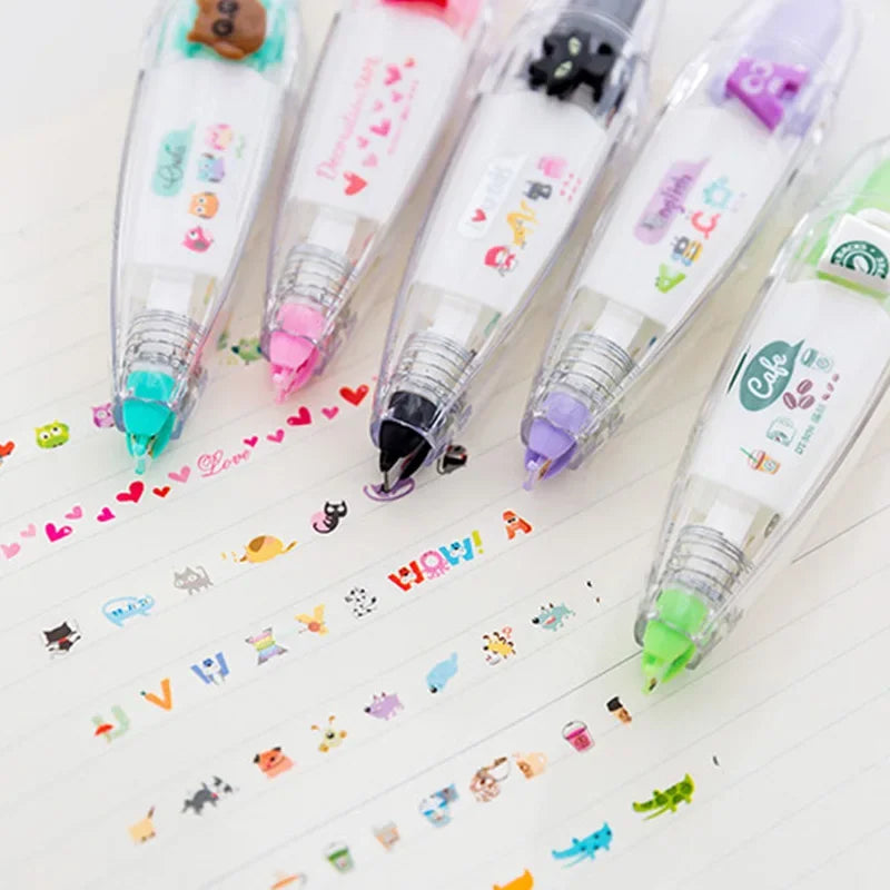 1pc Cartoon Kawaii Correction Tape for Children Students Staff Press Type Correction Tape Paper Stationery DIY