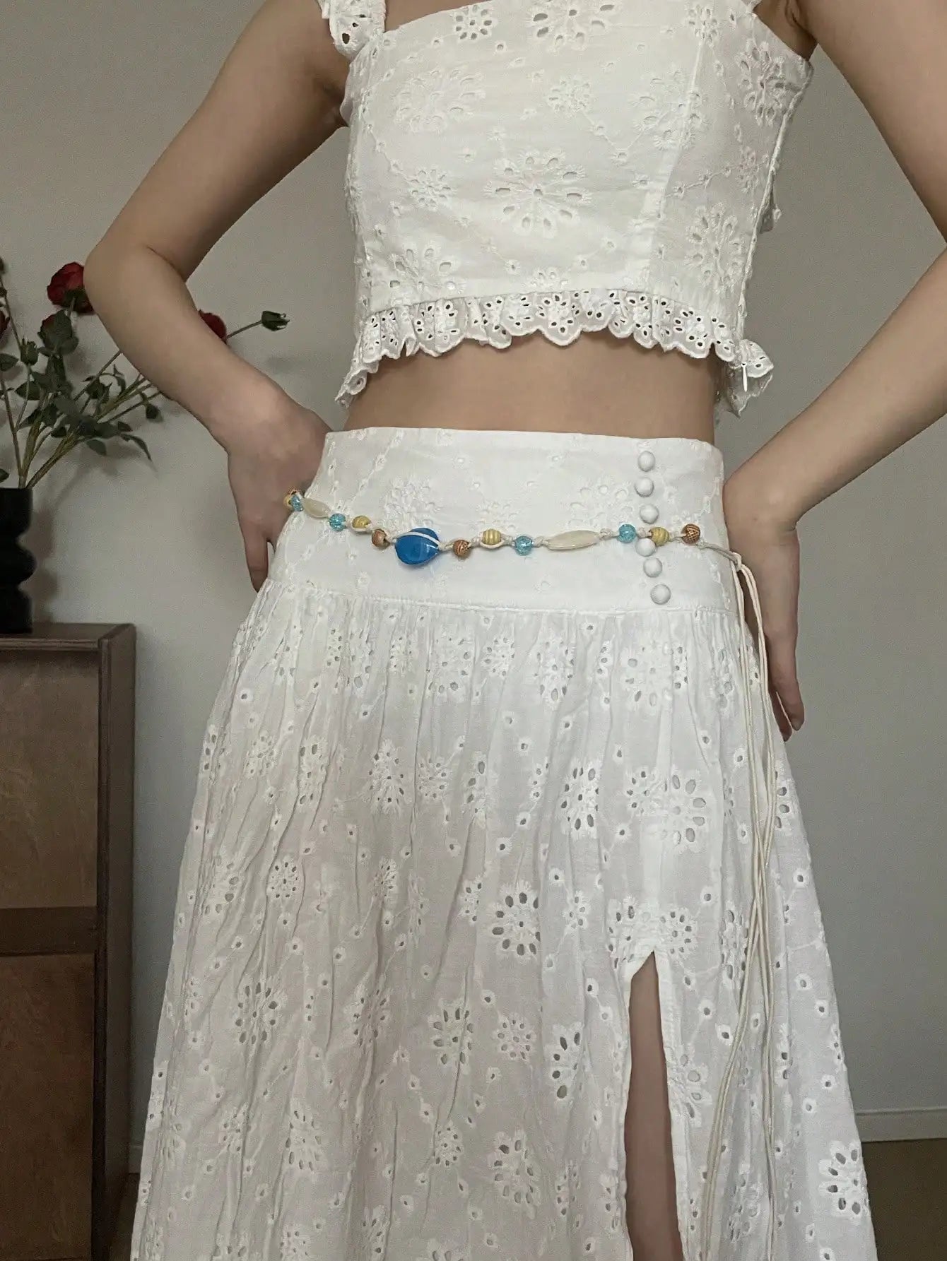 Folk Style Braided Belt Bohemian Beaded Design Feeling Waist Rope Sash With Skirt Dress With All Kinds Of Decoration