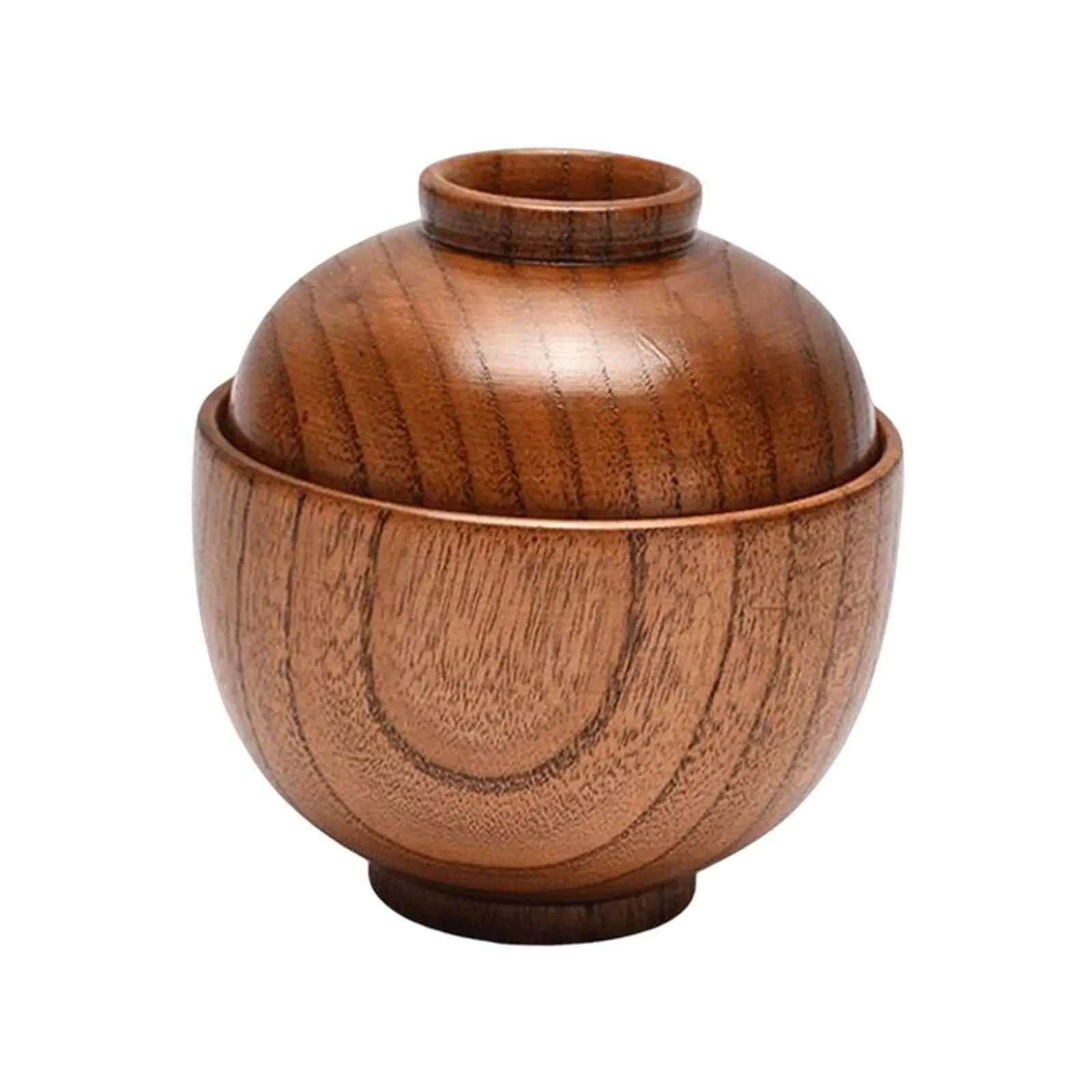 Wooden Bowl with Lid Baby Children Household Food Storage Serving Bowls Kitchen Salad Fruits Food Bowl Small Wooden Bowls
