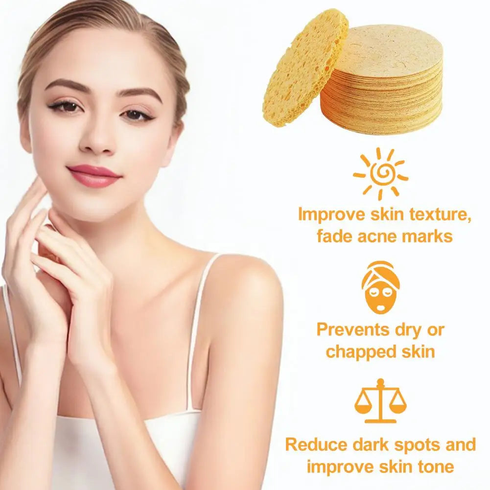 10/20/30/50Pcs Face Sponge Round Absorbent Compressed Natural Makeup Removal Exfoliating SPA Face Cleansing Cellulose Sponge Kit
