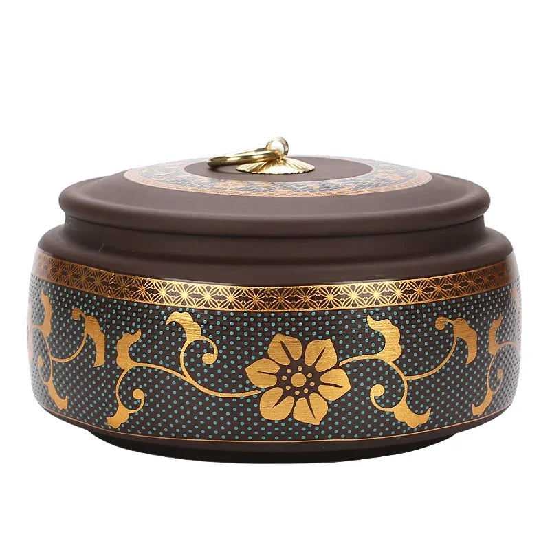 Purple Clay Tea Caddy Ceramic Large Airtight Pot Universal Half Catty Black Green Pu'er Tea Pot Household Storage Tank