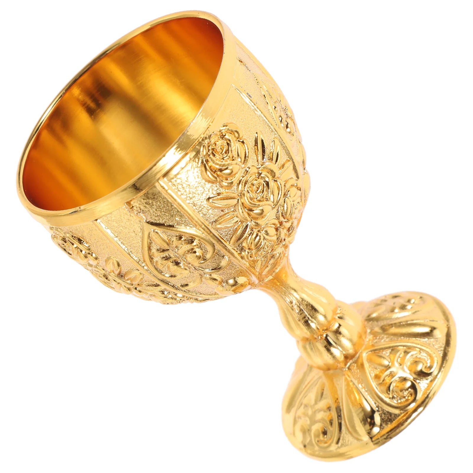 Brass Dragon Retro European Goblet Cup Vintage Chalice Medieval Glass Temple Gold Holy Knight Viking Beer Metal