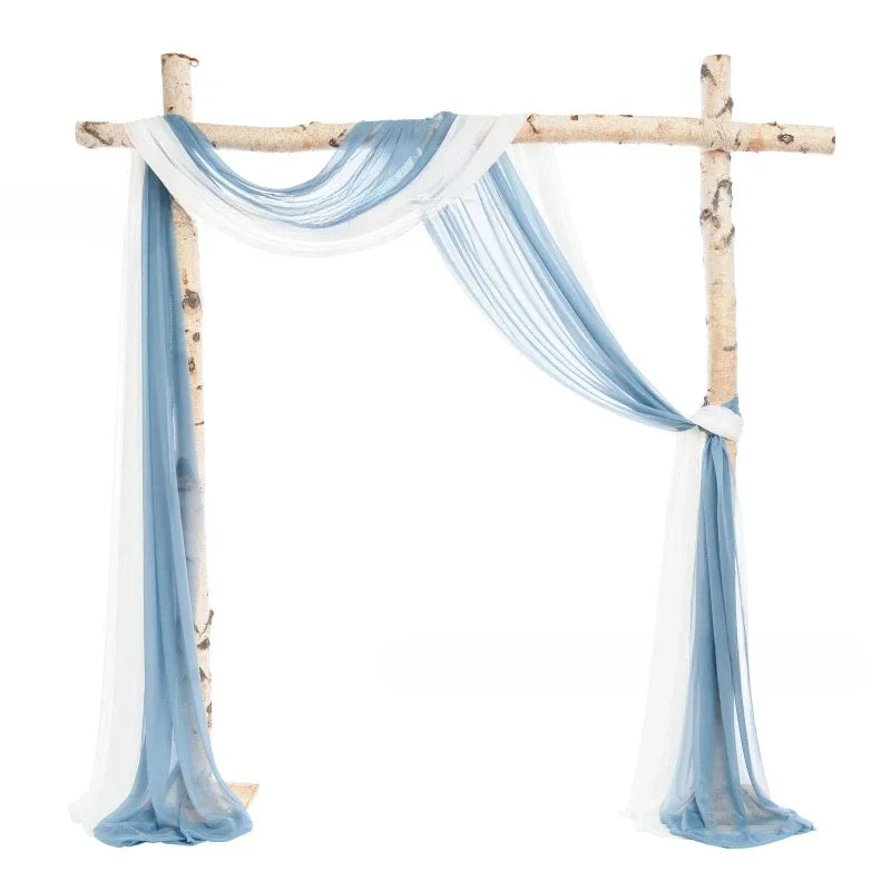 600CM Pearl Chiffon Veil Wedding Decoration Cloth Curtain European Wrinkle Free Cloth Curtain Holiday Party Decoration