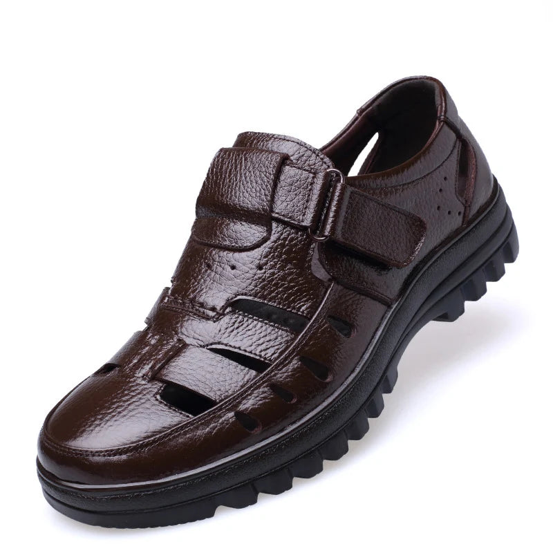 Genuine Leather Sandals Men Summer Shoes Non-slip Flat Soft Casual Brand Footwear