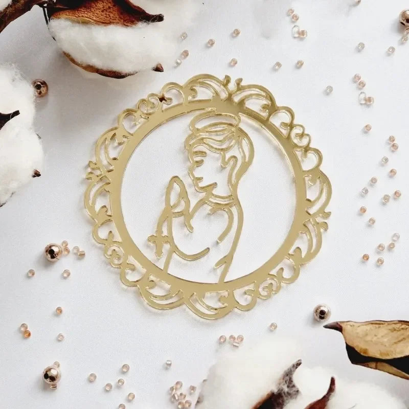 Cross Christ Jesus Birthday Cake Topper Gold Acrylic Dove Cross for Eucharist Baby Baptism Party Cake Toppers Dessert Decoration