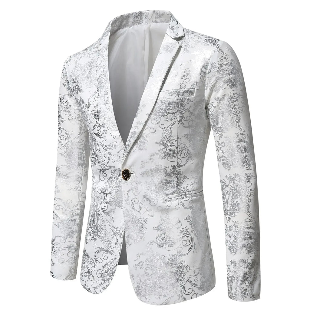 Blazer Mens Jacket Fashion Business Handsome British Style Casual Slim-fit Print Wedding Work Hot Chick At The Bar  Blazers