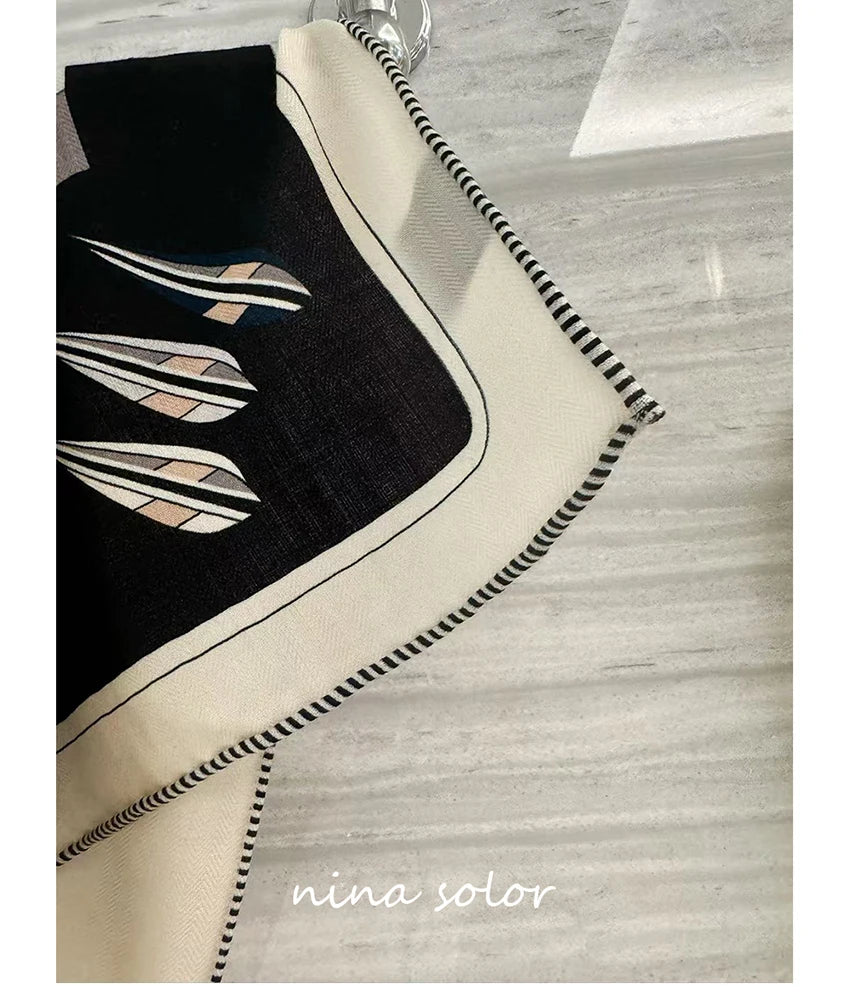 Triangular Shawl Winter Warm Scarf Women Large Scarves Hems Rolled Shawls Mother Christmas Gift