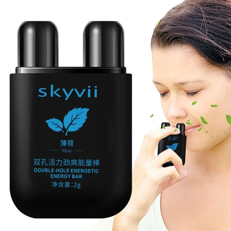Nasal Inhaler Stick Double-Hole Tube For Energetic Inhaling Nasal Inhaler With Refreshing Sensation For Studying & Overtime Work