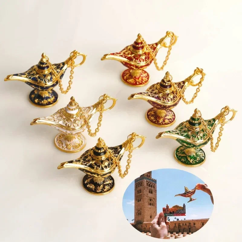 Aladdin Lamp Decoration European Vintage Home Decoration Russian Wishing Lamp Metal Decoration Crafts