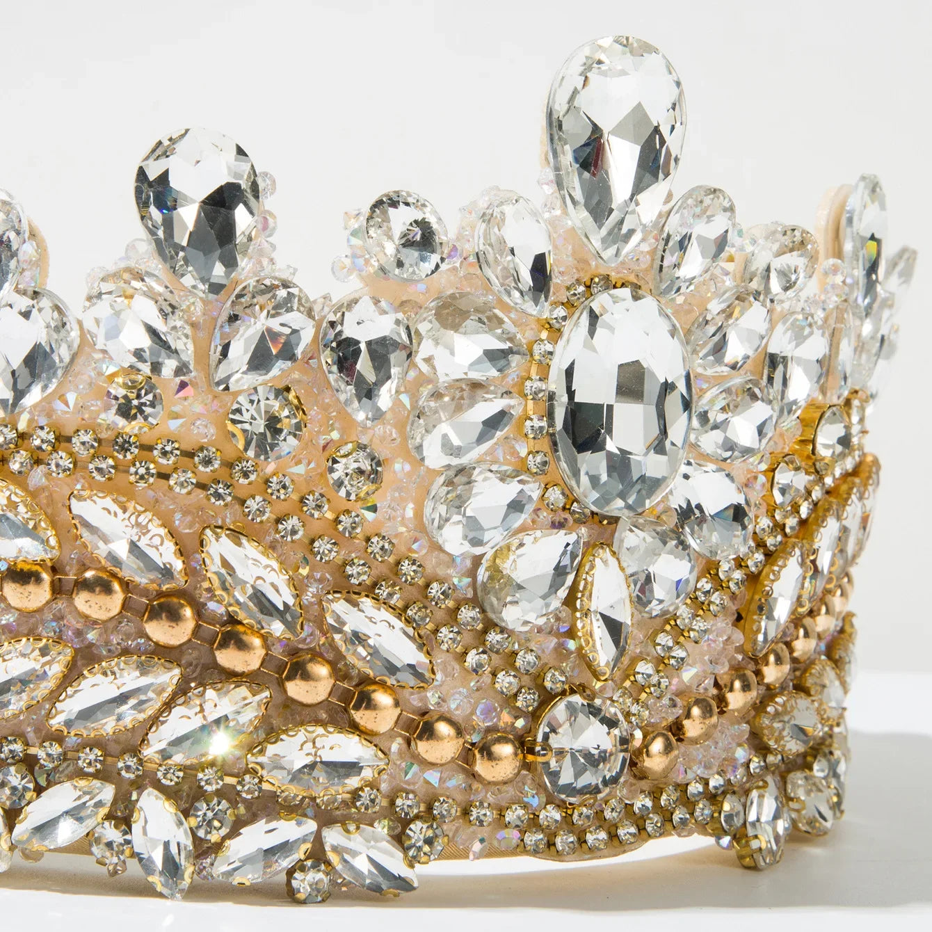 New Baroque Full Diamond Crown Headband Heavy Industry Diamond High-end Shiny Sweet Bridal Wedding Hair Accessories