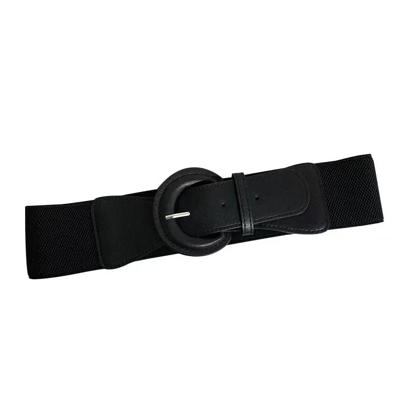 Belt women's embellished sweater versatile practical black stretch elastic vintage utility belt cinched waist suit waistband