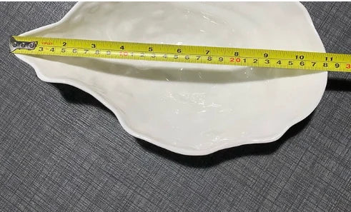 White Oyster Ceramic Bowl Hotel Tableware Dining Plate Fruit Plate Salad Bowl Dessert Bowls Cold Mixing Bowls Dim Sum Dish Tray